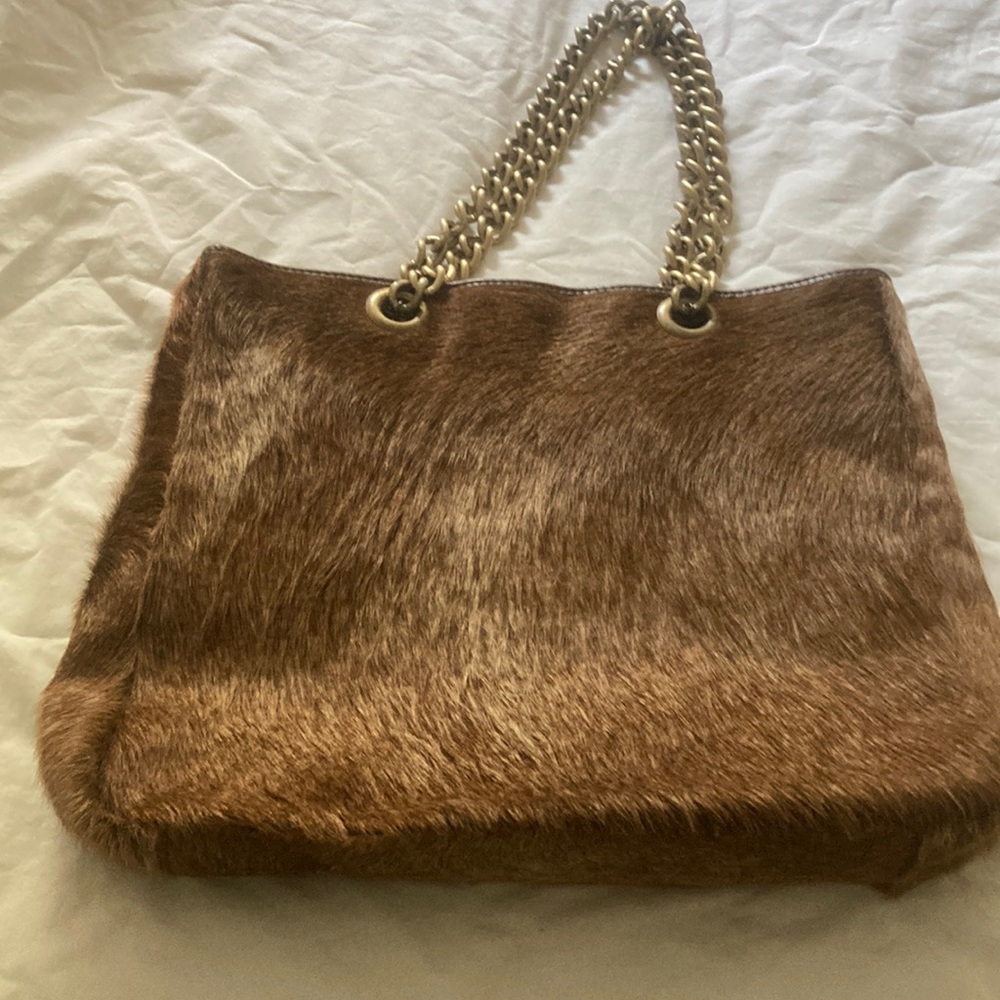- Maurizio Taiuti brown xtra large leather cowhide tote